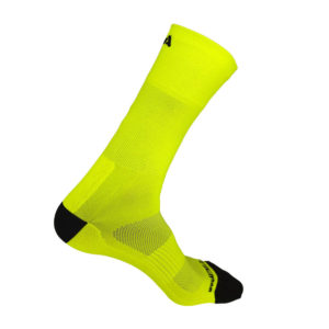 Yellow Mavic Cosmic Mid Cycling Socks in Black Fluorescent Yellow 2 PAIRS 