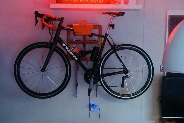 Bike storage solution on the wall at 2Ride