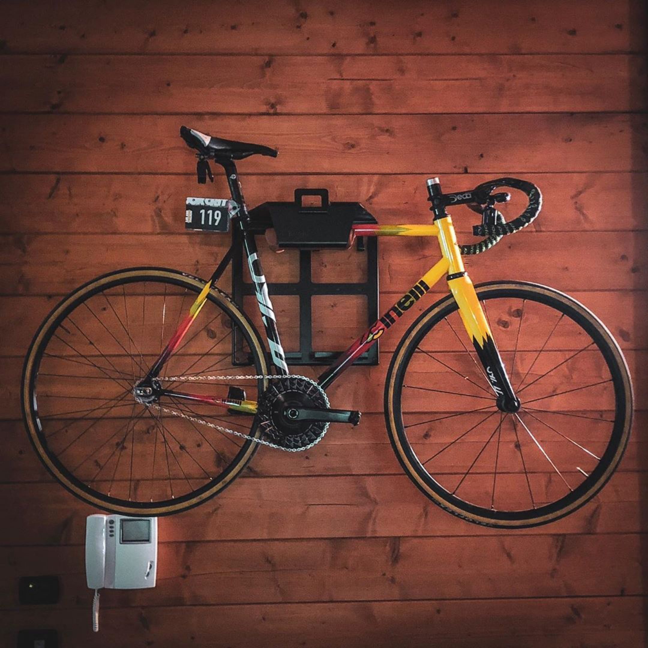 Bike mount wooden wall
